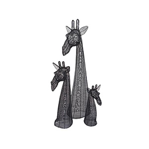 Wire Giraffe Bust - Black